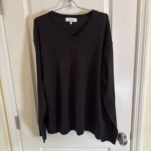 Turnbury Extra Fine Merino Wool Sweater XL Brown V-Neck Grandpacore Heritage